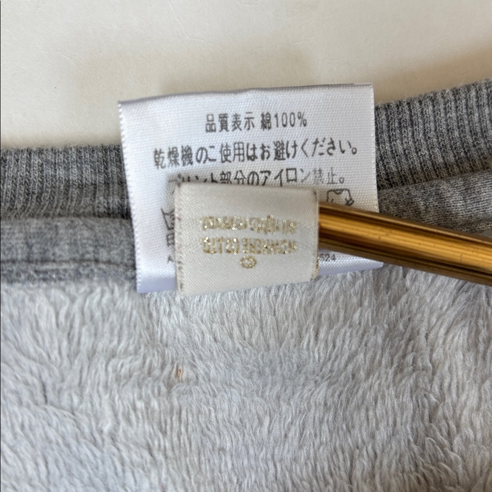 BAPE A Bathing Ape College Crew Sweatshirt Gray Soft Cozy‎ Fleece Mens Large - Picture 7 of 15
